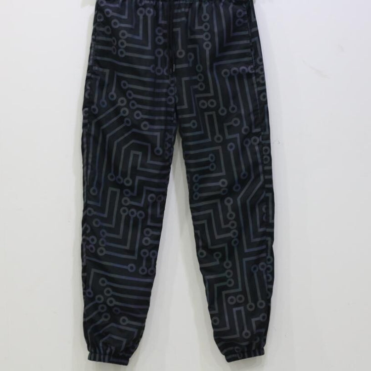 Spring And Autumn Electric Texture Printed Colorful Reflective Pants Loose Slim-fit Pants For Men