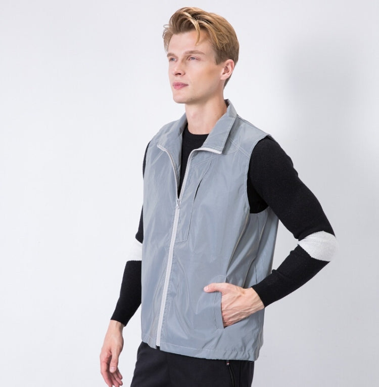 Zipper Reflective Vest Outdoor Sports Cycling Vest for Men