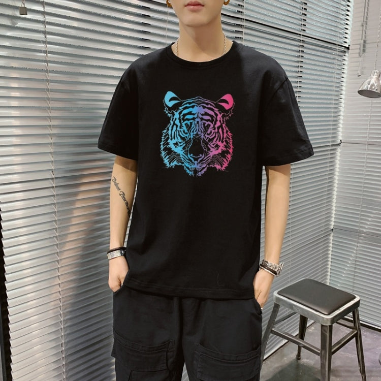 Men Cotton Printed Loose Short Sleeve T-shirt