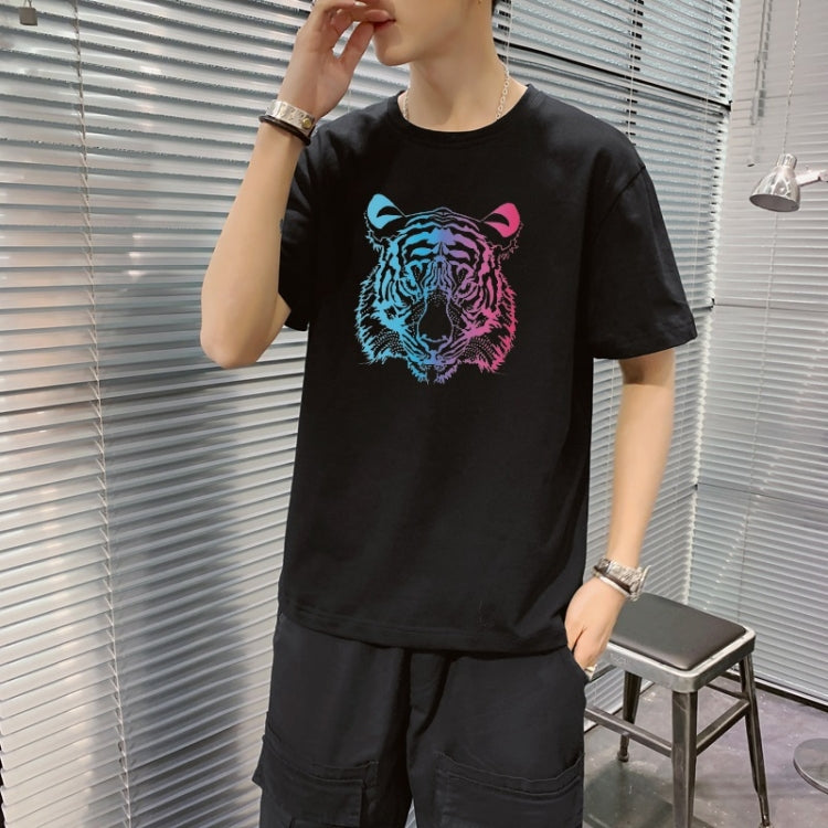Men Cotton Printed Loose Short Sleeve T-shirt