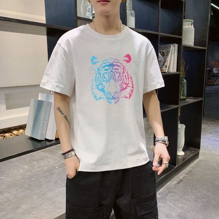Men Cotton Printed Loose Short Sleeve T-shirt