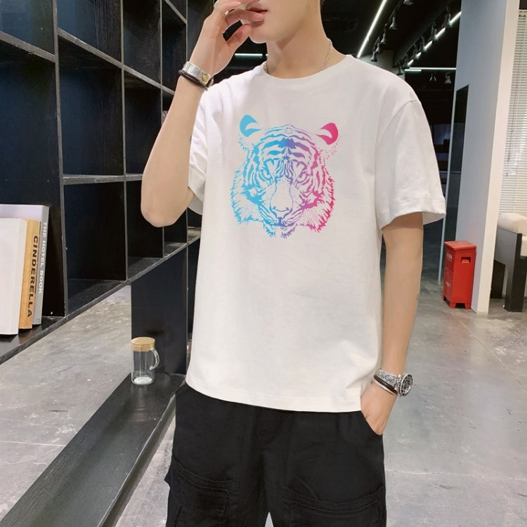 Men Cotton Printed Loose Short Sleeve T-shirt