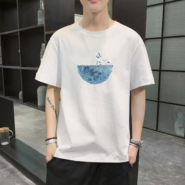 Men Printed Slim-fit Cotton Short-sleeved T-shirt