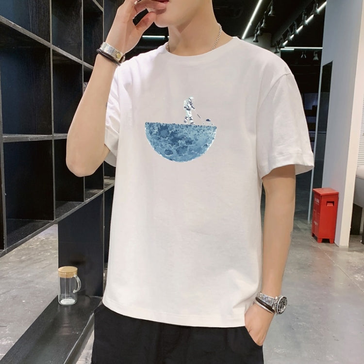 Men Printed Slim-fit Cotton Short-sleeved T-shirt