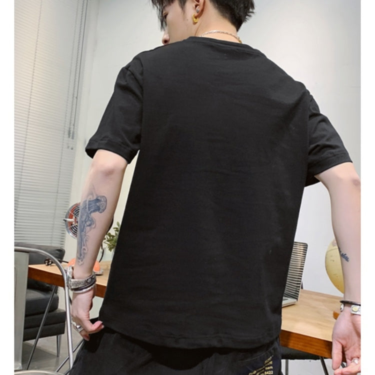 Men Printed Slim-fit Cotton Short-sleeved T-shirt