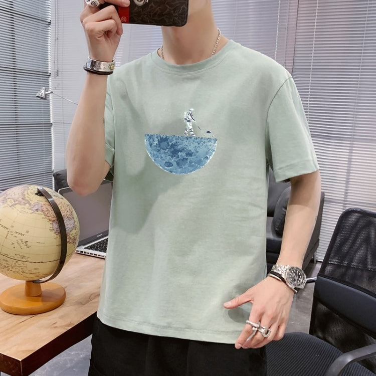 Men Printed Slim-fit Cotton Short-sleeved T-shirt