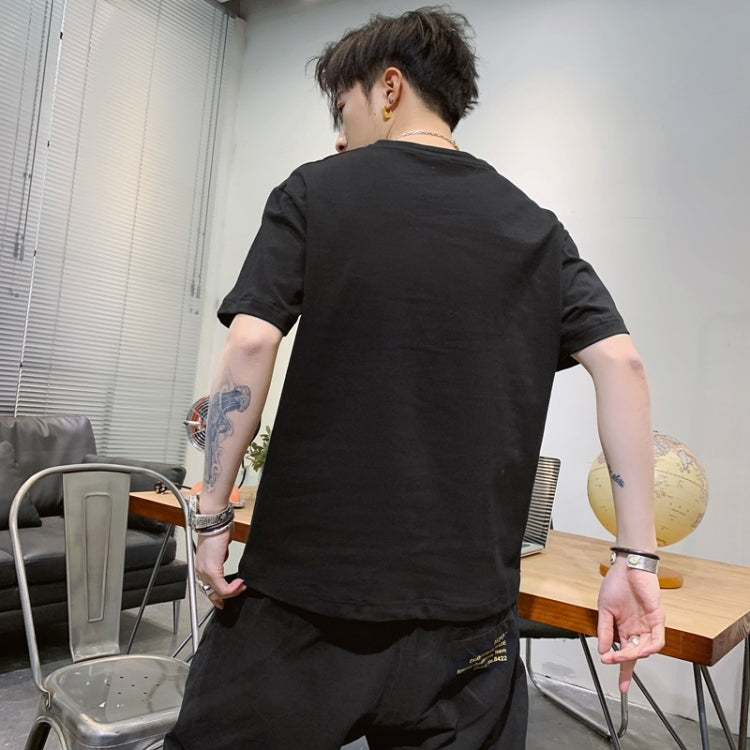 Men Loose Print All-match Short-sleeved T-shirt