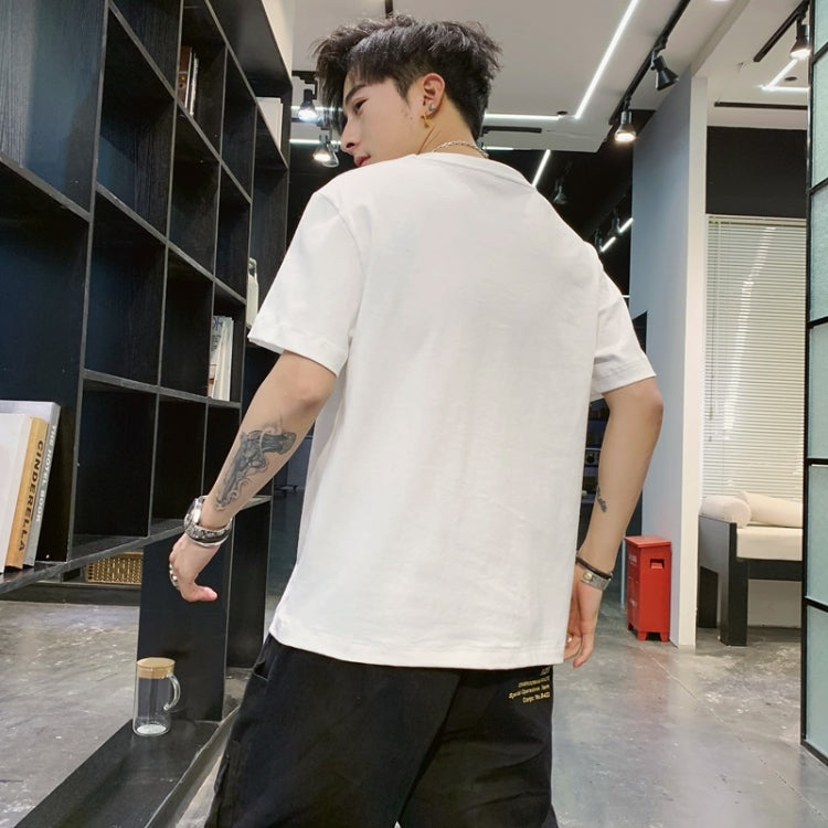 Men Loose Print All-match Short-sleeved T-shirt