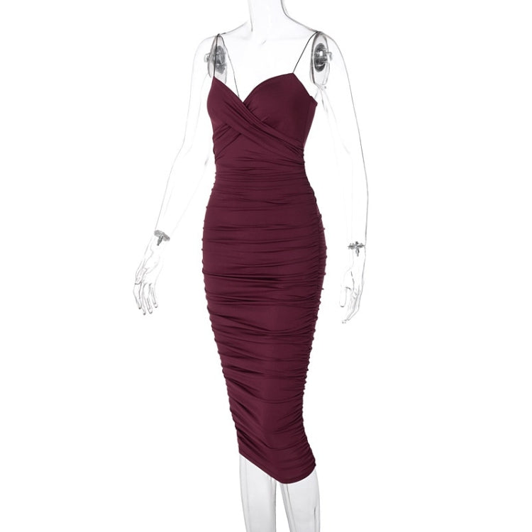 Ladies Sexy V-neck Belted Suspender Dress