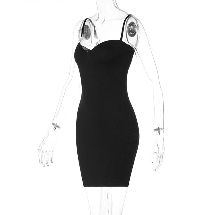 Ladies Sexy Fashion Suspender Solid Color Dress