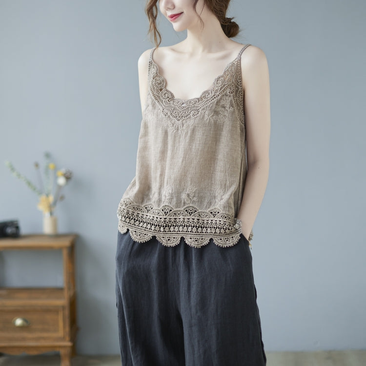 Summer Sleeveless Lace Hollow Camisole Vest