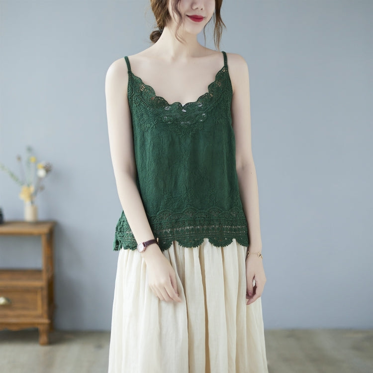 Summer Sleeveless Lace Hollow Camisole Vest