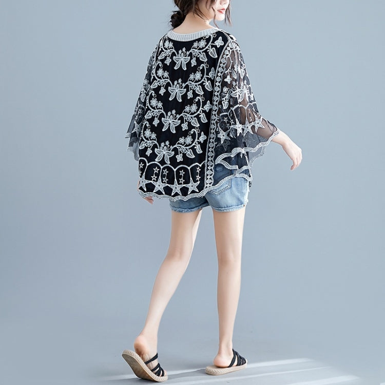 Ladies Summer Bat Sleeve Lace Top