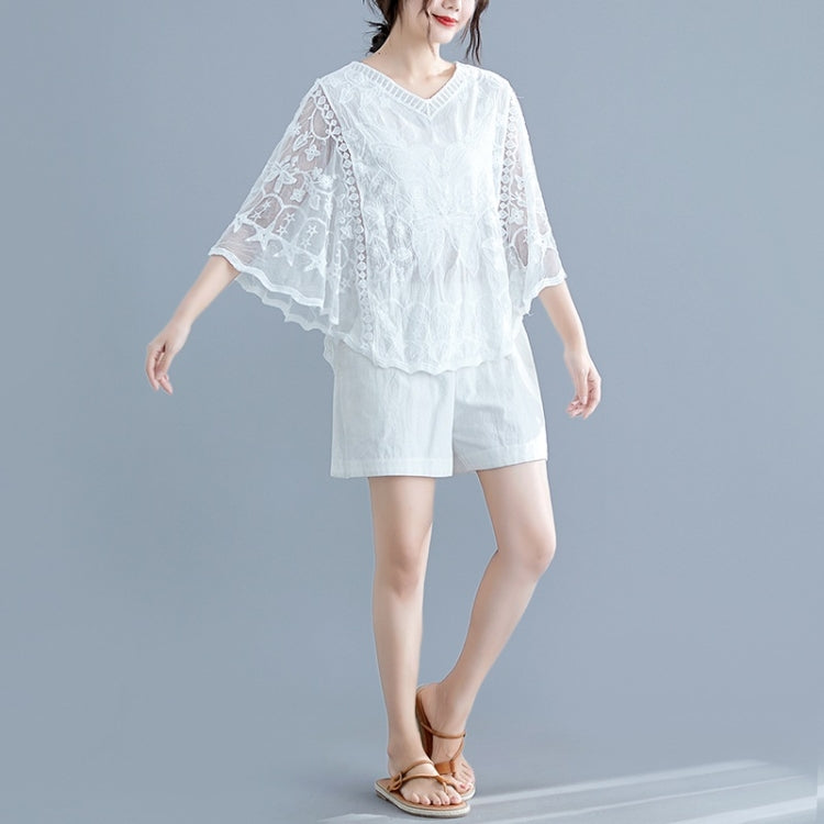 Ladies Summer Bat Sleeve Lace Top