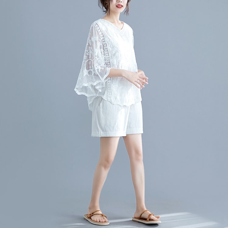 Ladies Summer Bat Sleeve Lace Top