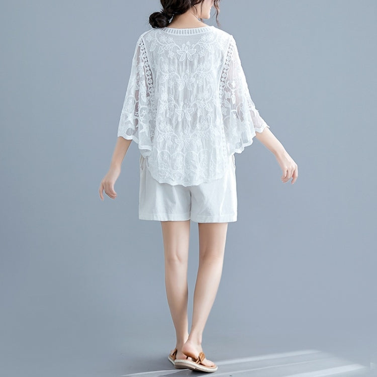 Ladies Summer Bat Sleeve Lace Top
