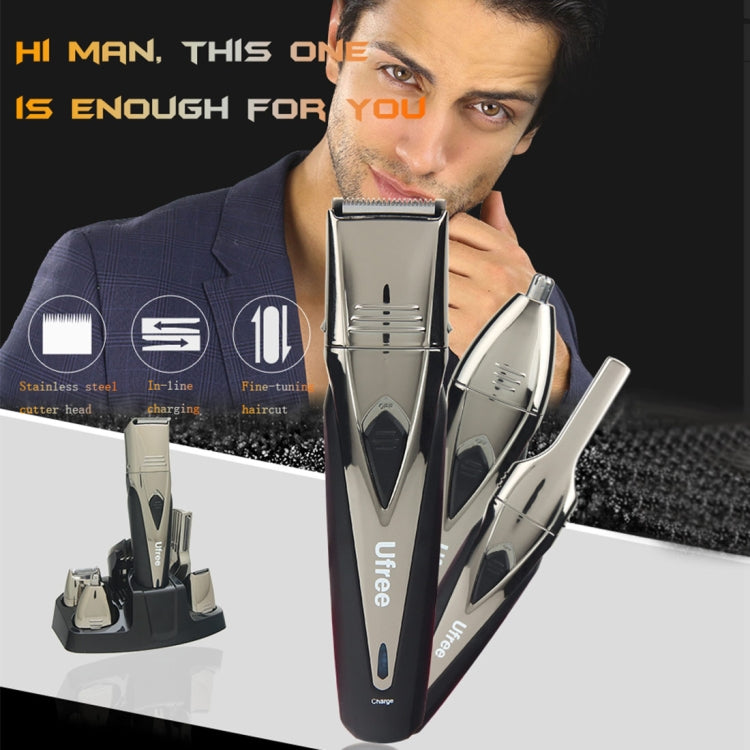 Ufree UF-6168 7 in 1 Grooming Kit Multi-Function Stylist Hair Clipper Nose Hair Trimmer Haircut Shaver ((EU Plug)