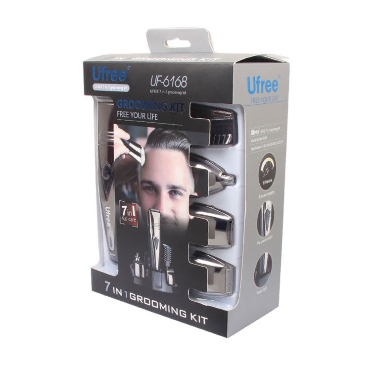Ufree UF-6168 7 in 1 Grooming Kit Multi-Function Stylist Hair Clipper Nose Hair Trimmer Haircut Shaver ((EU Plug)