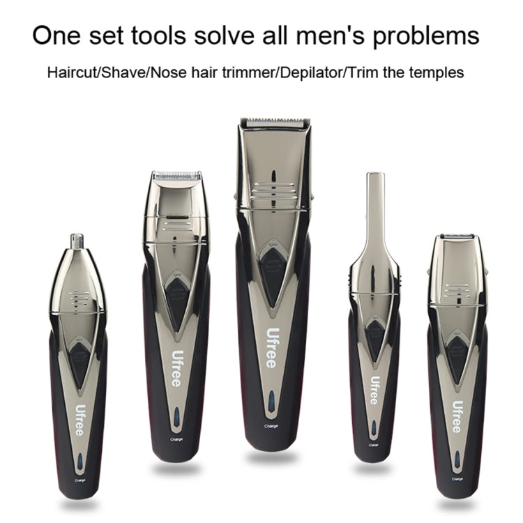 Ufree UF-6168 7 in 1 Grooming Kit Multi-Function Stylist Hair Clipper Nose Hair Trimmer Haircut Shaver ((EU Plug)