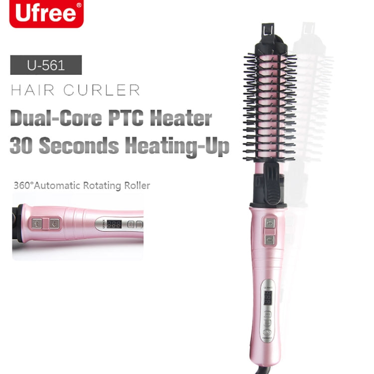 Ufree U-561 110-240V Automatic Rotating Hair Comb Curls and Straight Hair Comb Hairdressing Tools, EU Plug