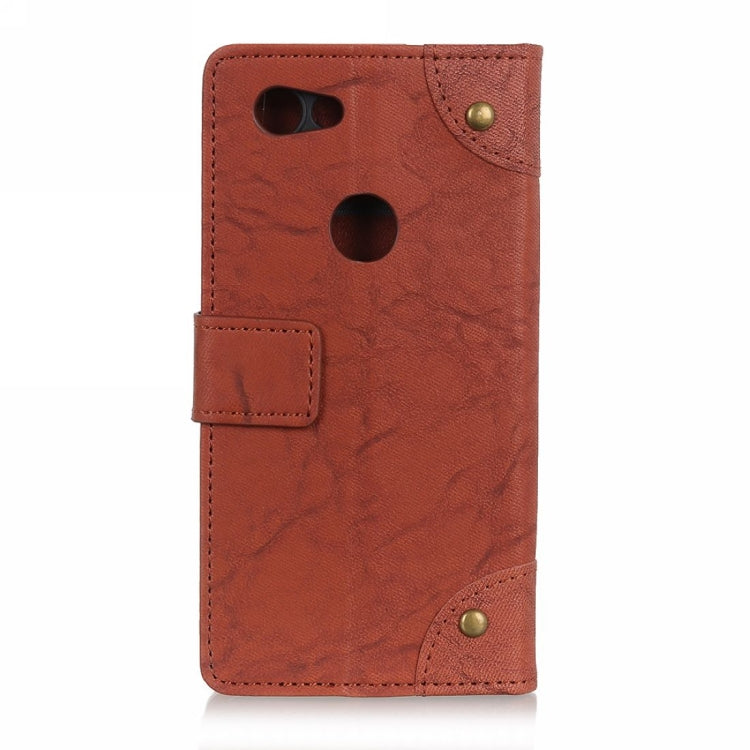 Copper Buckle Retro Crazy Horse Texture Horizontal Flip Leather Case for Google Pixel 3 Lite, with Holder & Card Slots & Wallet