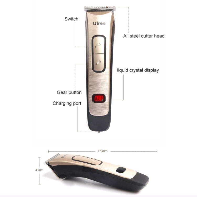 Ufree U-513 Professional Hair Salon Rechargeable Small Hair Clipper Hair Trimmer for Adult, EU Plug