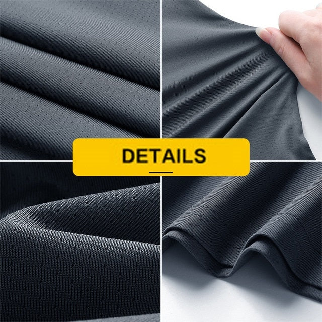 2 In 1 Summer Breathable Ice Silk Polo Shirt Raglan Short-sleeved T-shirt + Trousers Loose Casual Sports Suit For Middle-aged And Elderly Men