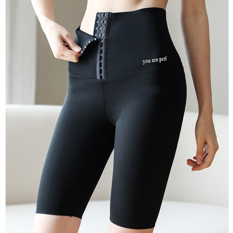 Women Breasted High-waisted Five-point Hip Pants