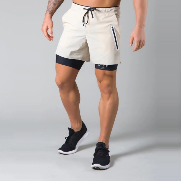 LYFT Loose Double Layer Quick-drying Fitness Shorts For Men