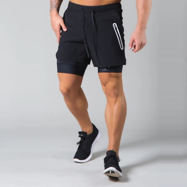 LYFT Loose Double Layer Quick-drying Fitness Shorts For Men