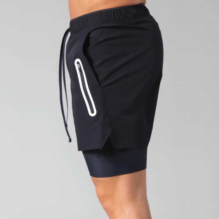LYFT Loose Double Layer Quick-drying Fitness Shorts For Men