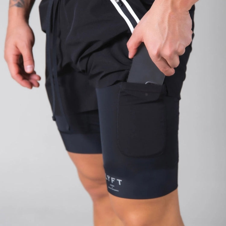 LYFT Loose Double Layer Quick-drying Fitness Shorts For Men