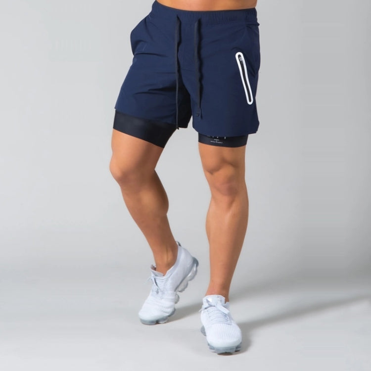 LYFT Loose Double Layer Quick-drying Fitness Shorts For Men