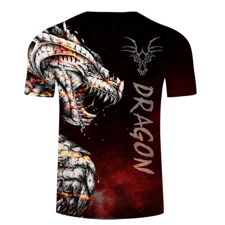 3D Printed Dragon Pattern Loose Casual Short-sleeved T-shirt For Men