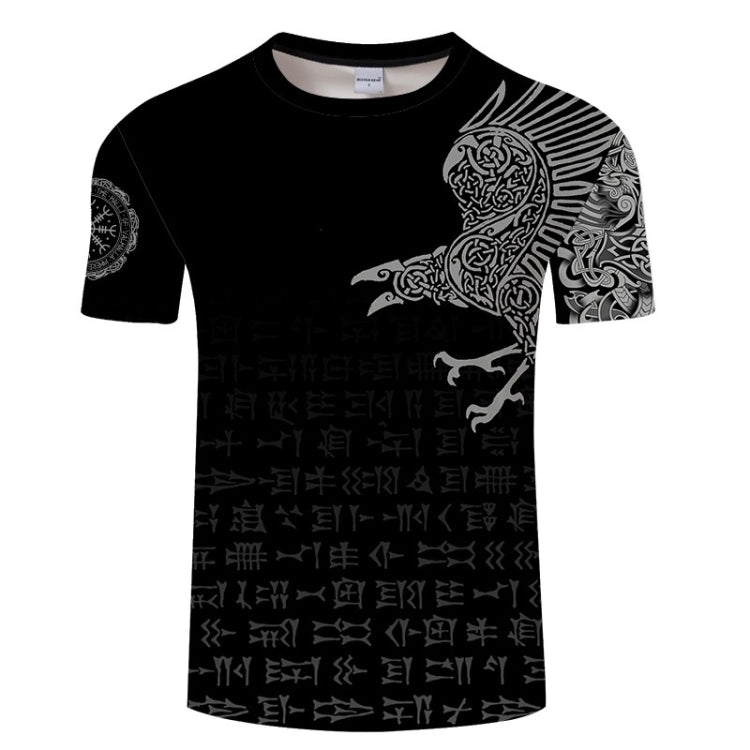 3D Printed Viking Pattern Loose Casual Short-sleeved T-shirt For Men