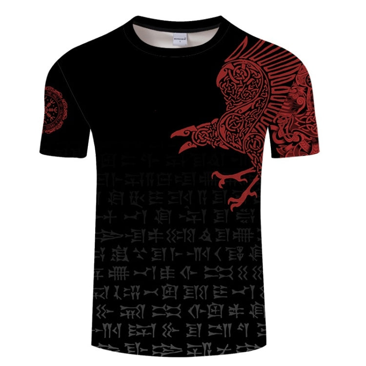 3D Printed Viking Pattern Loose Casual Short-sleeved T-shirt For Men