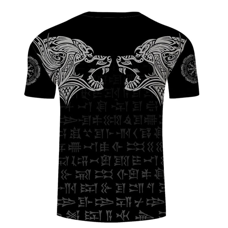 3D Printed Viking Pattern Loose Casual Short-sleeved T-shirt For Men
