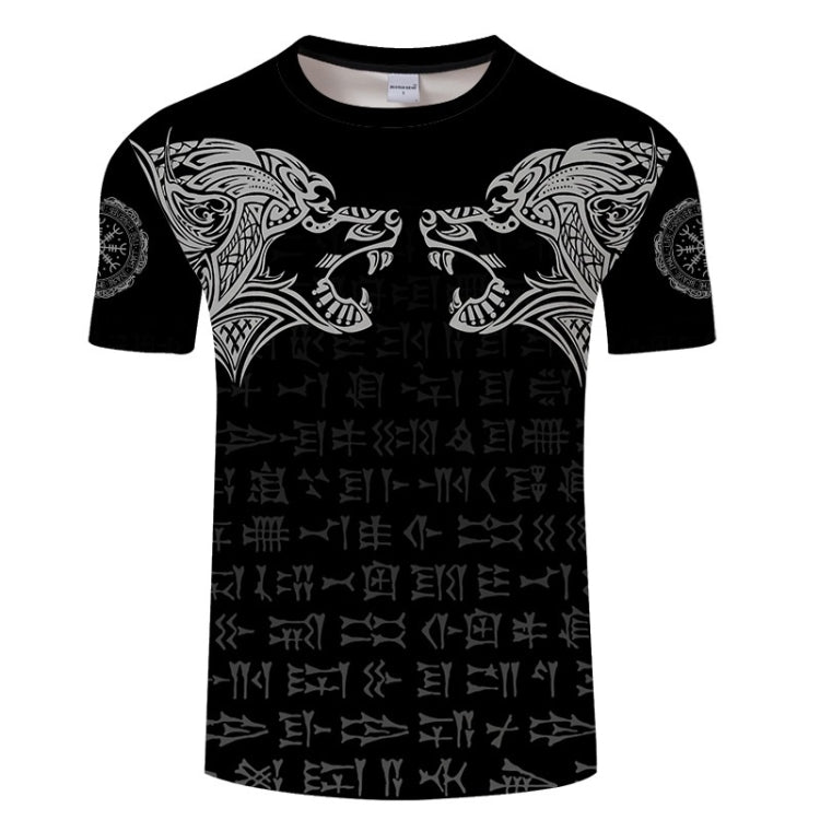 3D Printed Viking Pattern Loose Casual Short-sleeved T-shirt For Men
