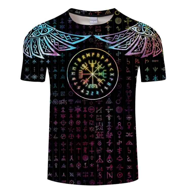 3D Printed Viking Pattern Loose Casual Short-sleeved T-shirt For Men