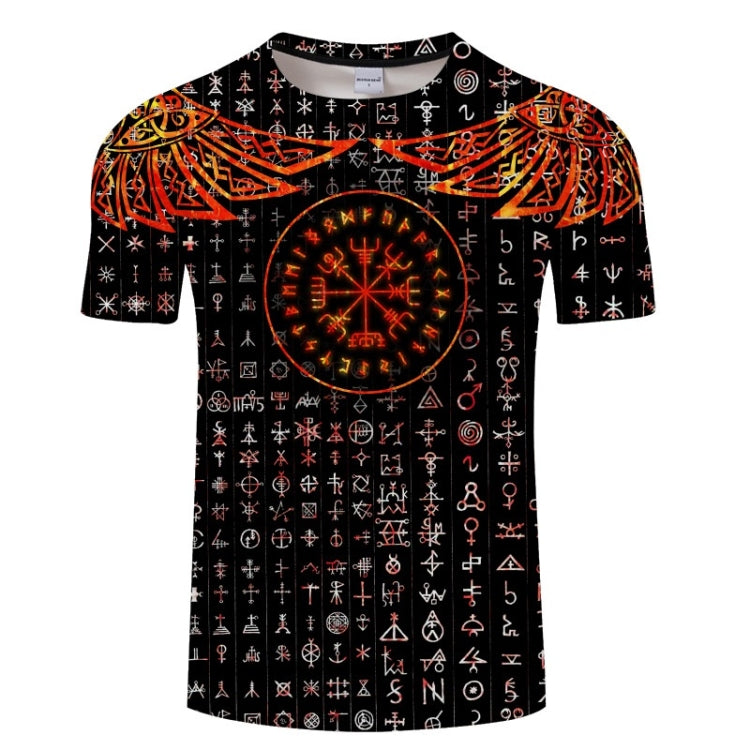 3D Printed Viking Pattern Loose Casual Short-sleeved T-shirt For Men