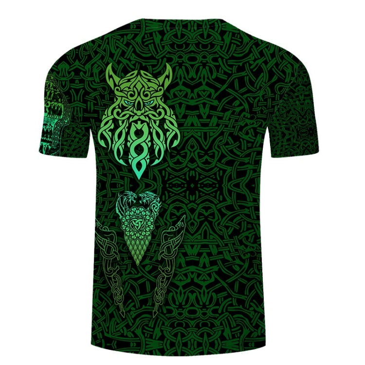 3D Printed Viking Pattern Loose Casual Short-sleeved T-shirt For Men