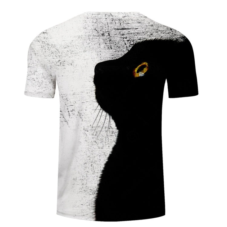 3D Printed Cat Pattern Loose Casual Short-sleeved T-shirt for Men