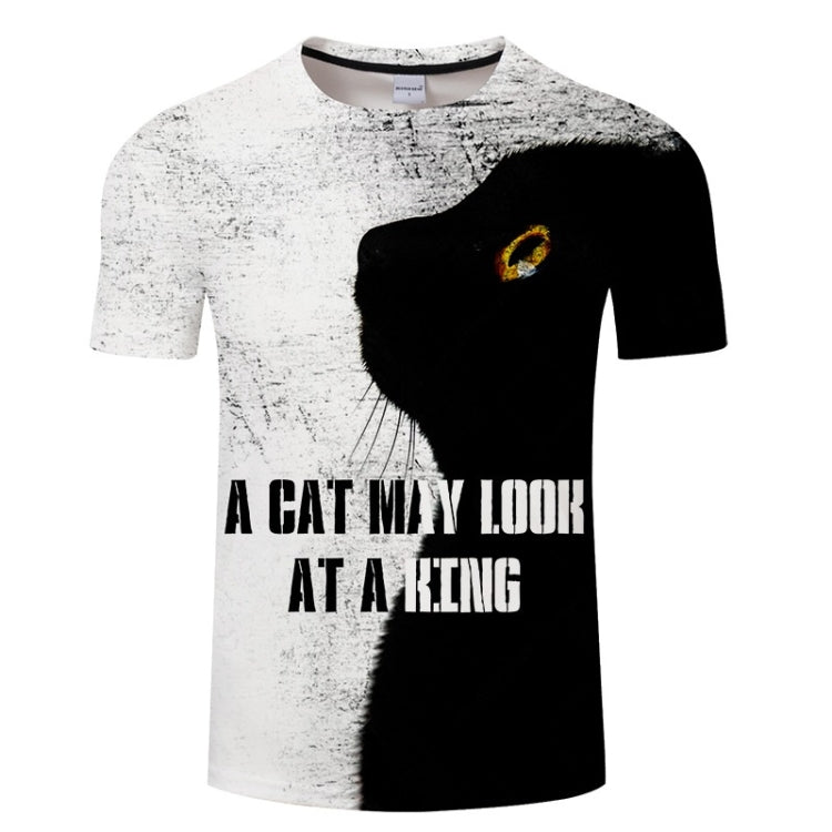 3D Printed Cat Pattern Loose Casual Short-sleeved T-shirt for Men