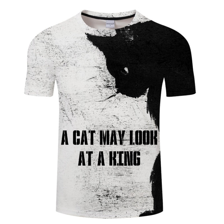 3D Printed Cat Pattern Loose Casual Short-sleeved T-shirt for Men