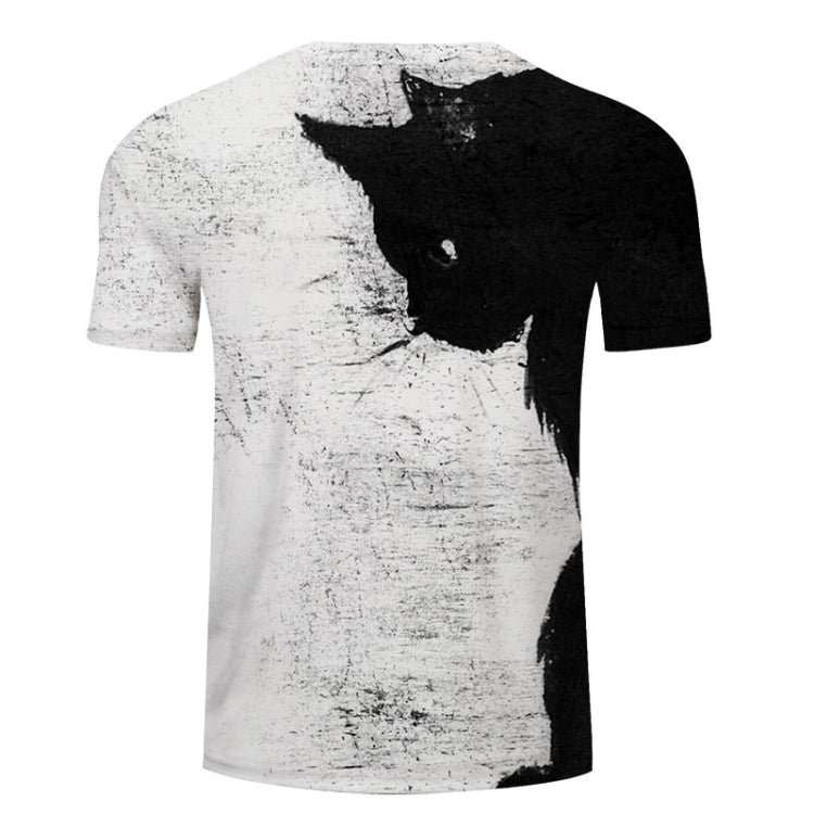 3D Printed Cat Pattern Loose Casual Short-sleeved T-shirt for Men