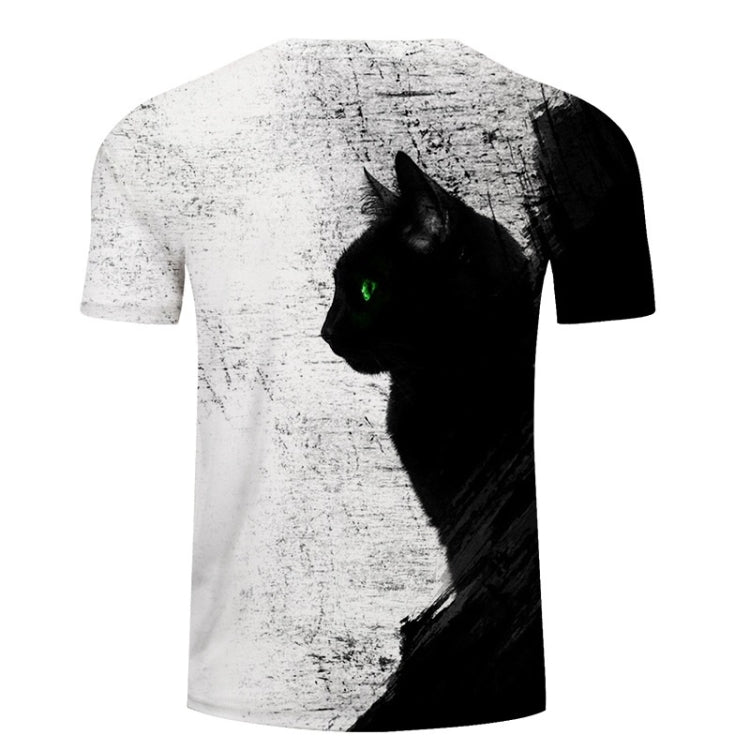 3D Printed Cat Pattern Loose Casual Short-sleeved T-shirt for Men
