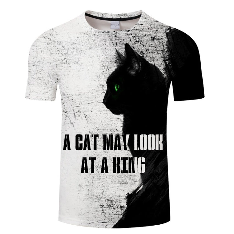 3D Printed Cat Pattern Loose Casual Short-sleeved T-shirt for Men