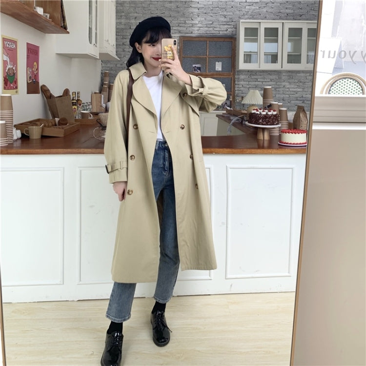 Ladies British Style Mid-length Trench Coat