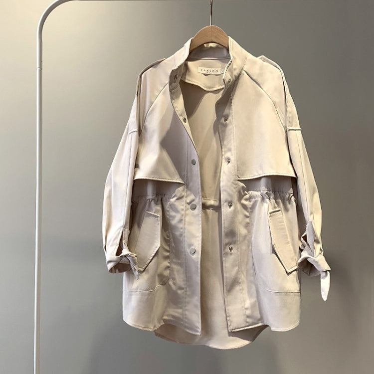 Ladies Fashion Loose Short Casual Windbreaker Jacket
