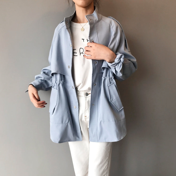 Ladies Fashion Loose Short Casual Windbreaker Jacket